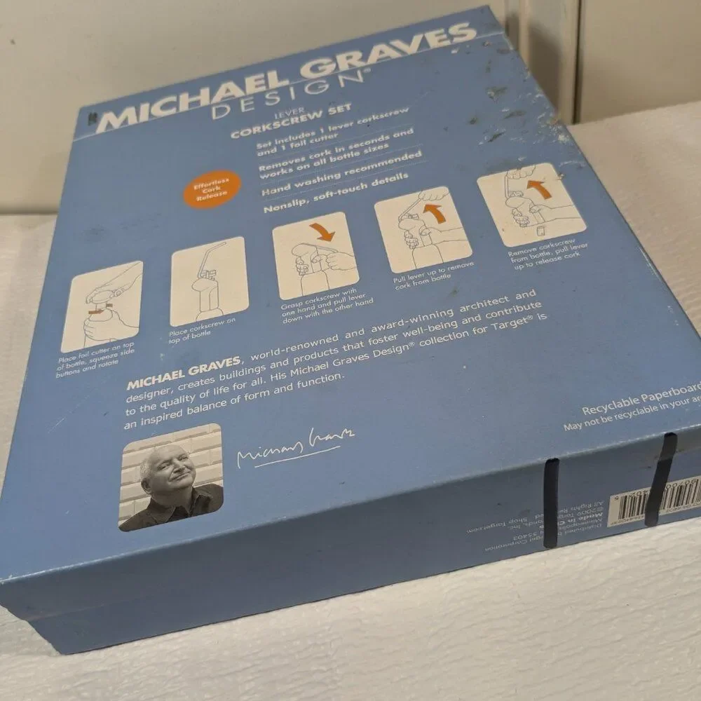 Michael Graves Design‎ Lever Corkscrew Set with Foil Cutter Target RARE READ